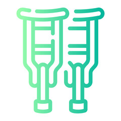 crutch Line Gradient Icon