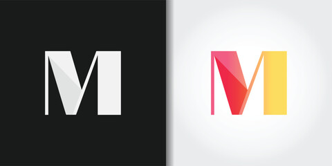 bold letter m logo set