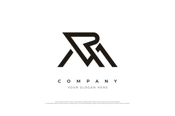 Initial Letter RM Logo or MR Logo Design Vector