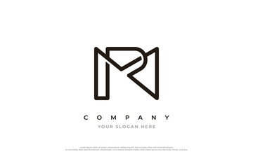 Initial Letter RM Logo or MR Logo Design Vector