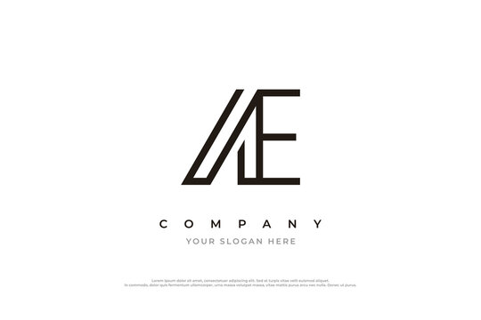 Initial Letter AE Logo Design Vector