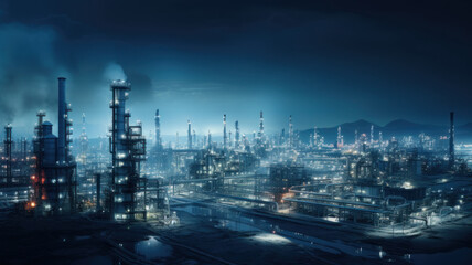 Fototapeta na wymiar Aerial view oil refinery, refinery plant, refinery factory