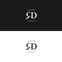 RD logo. R D design. White RD letter. RD, R D letter logo design. Initial letter RD linked circle uppercase monogram logo. R D letter logo vector design. 