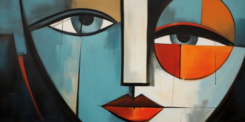 abstract oil painting portrait of a woman, generative AI