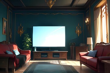 古典お屋敷風テレビのある部屋の光景