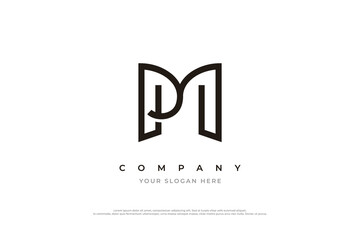 Initial Letter PM Logo Design Vector