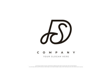 Fototapeta premium Initial Letter SD Logo or DS Monogram Logo Design Vector