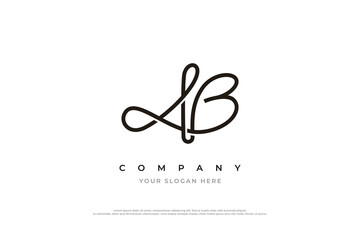 Initial Letter AB Monogram Logo Design Vector