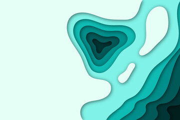 Paper cut background with pastel colors, wave abstract wallpaper webside template