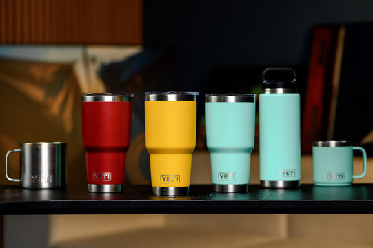 Yeti coolers - tumblers editorial stock photo. Image of glass - 174165023