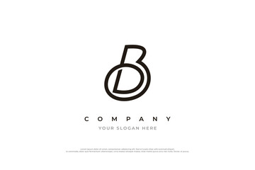 Initial Letter BD Logo or DB Logo Design Vector