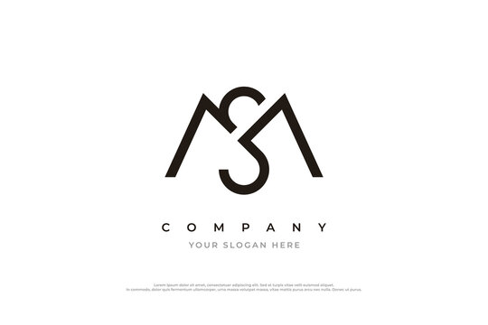 Letter SM Logo or MS Monogram Logo Design Vector