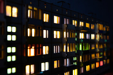 Obraz premium unusual night lamp in the shape of a Soviet house