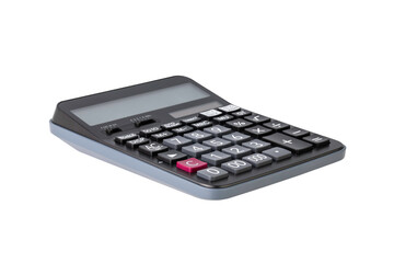 Black digital calculator isolated on white background with clipping path.