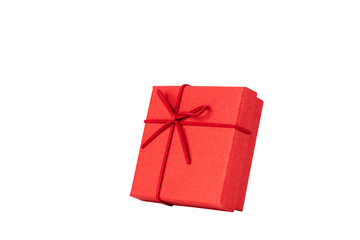 Red gift box isolated on white background with clipping path.