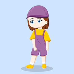 Cute Girl With A Sad Gaze Illustration