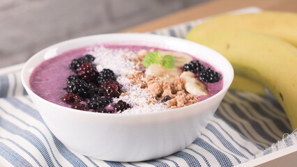 Blueberry smoothie bowl