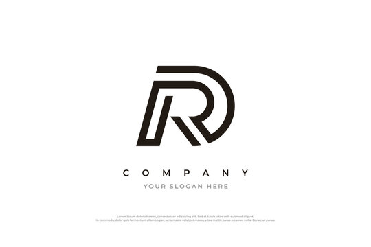 Initial Letter DR Logo or RD Logo Design Vector