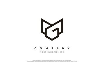 Initial Letter MG Logo or GM Monogram Logo Design Vector - obrazy, fototapety, plakaty
