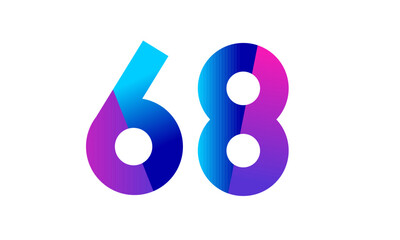 New Modern Number Blue Purple Teen Logo