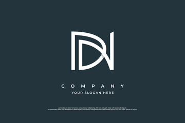 Initial Letter DN Logo Design Vector