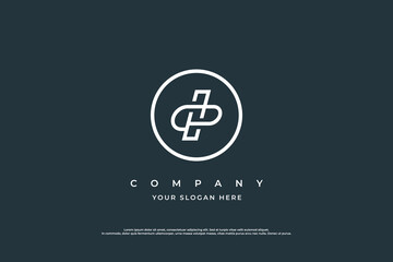 Initial Letter DP Logo or PD Logo Design Vector