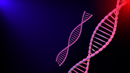 DNA icon in trendy flat design on blue, purple color.