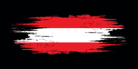 Austria brush flag, Austria flag brush watercolor flag design element
