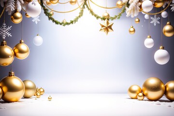 Naklejka na ściany i meble Christmas ornaments, close-up. Holidays concept. Merry Christmas 