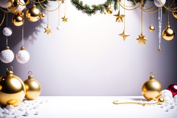 Christmas ornaments, close-up. Holidays concept. Merry Christmas
