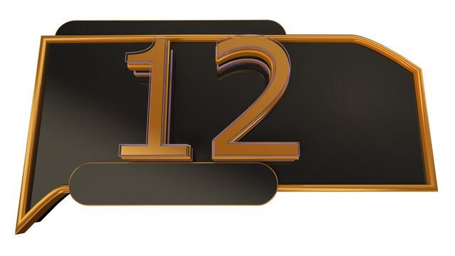 3d number 12 on badge