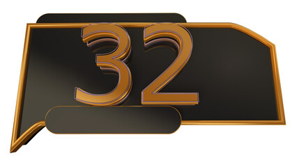 3d number 32 on badge