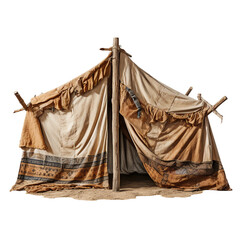 Bedouin tent, transparent background, isolated image, generative AI