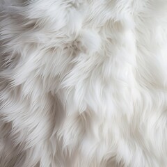Soft and fluffy white fur, perfect for a cozy background or texture.