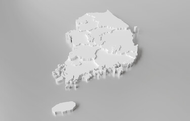 대한민국 3D 지도  Korea 3D Map - obrazy, fototapety, plakaty