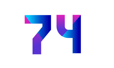 New Modern Number Blue Purple Teen Logo