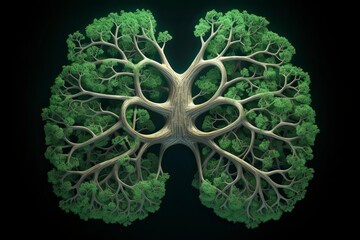 Lung green tree-shaped, medical concepts