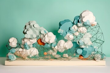 polygonal art style design. Poster banner template with copy space