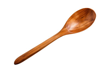 Wooden spoon on white background