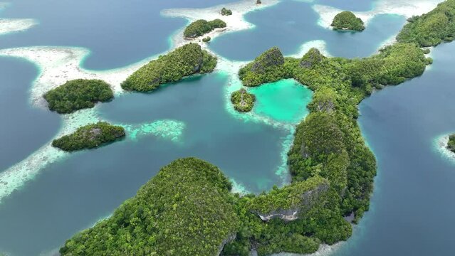 The incredibly scenic islands of Pef are fringed by mangrove trees and surrounded by beautiful coral reefs. These islands, found in northern Raja Ampat, support an amazing array of biodiversity.