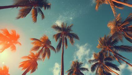 palm tree and sky ai generative