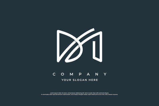 Initial Letter DM Logo or MD Monogram Logo Design Vector