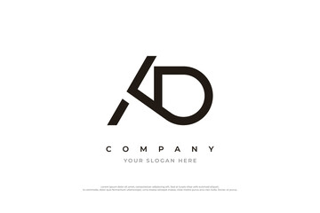 Initial Letter AD Logo Design Vector