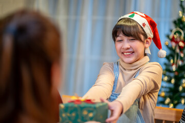 Asian family's Christmas celebration in their home