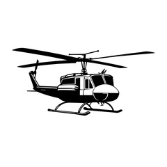 Aerial Firefighting Helicopter Logo Monochrome Design Style
