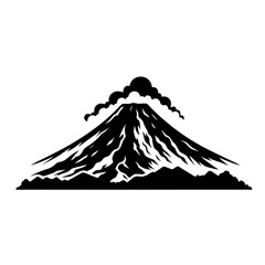 Active Volcano Logo Monochrome Design Style