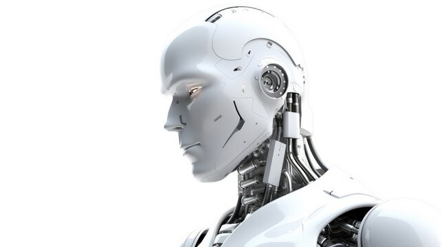 AI robot isolated on a white background