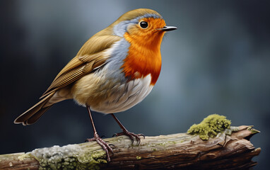 cute robin bird on natural environment