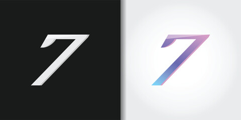 number 7 logo set