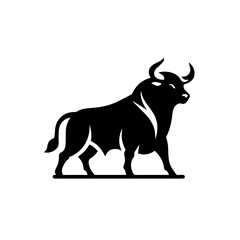 Fototapeta premium Bull Logo Monochrome Design Style